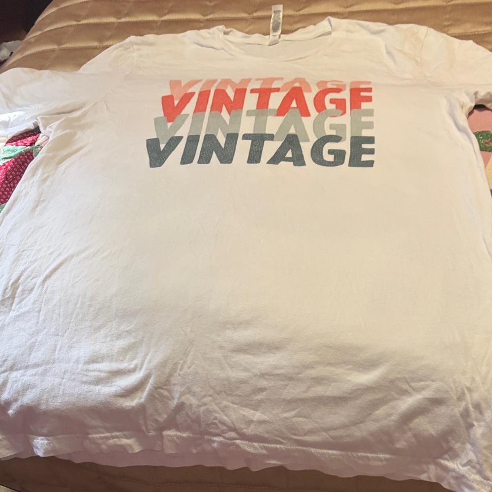 Gildan White Short-Sleeve Tee with Coral & Slate Graphic